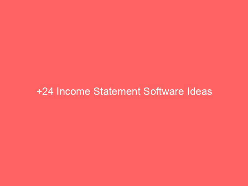 +24 Income Statement Software Ideas