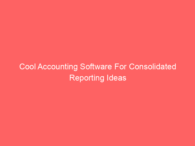 Cool Accounting Software For Consolidated Reporting Ideas