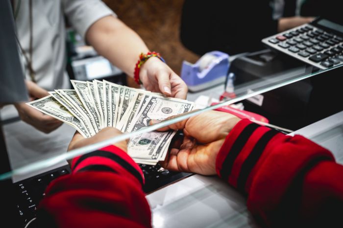 Cash into bank account