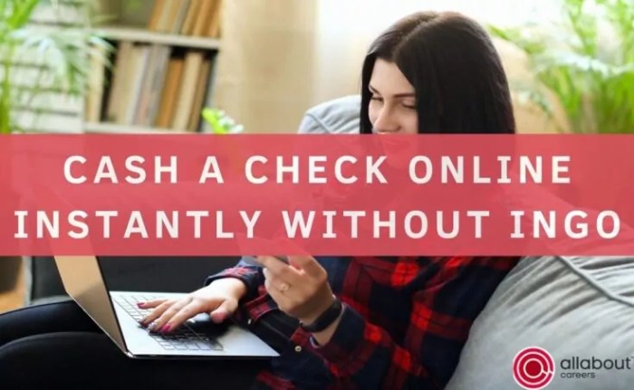 Cash check online without ingo