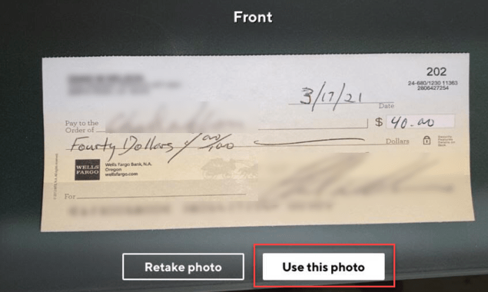 Sofi check deposit
